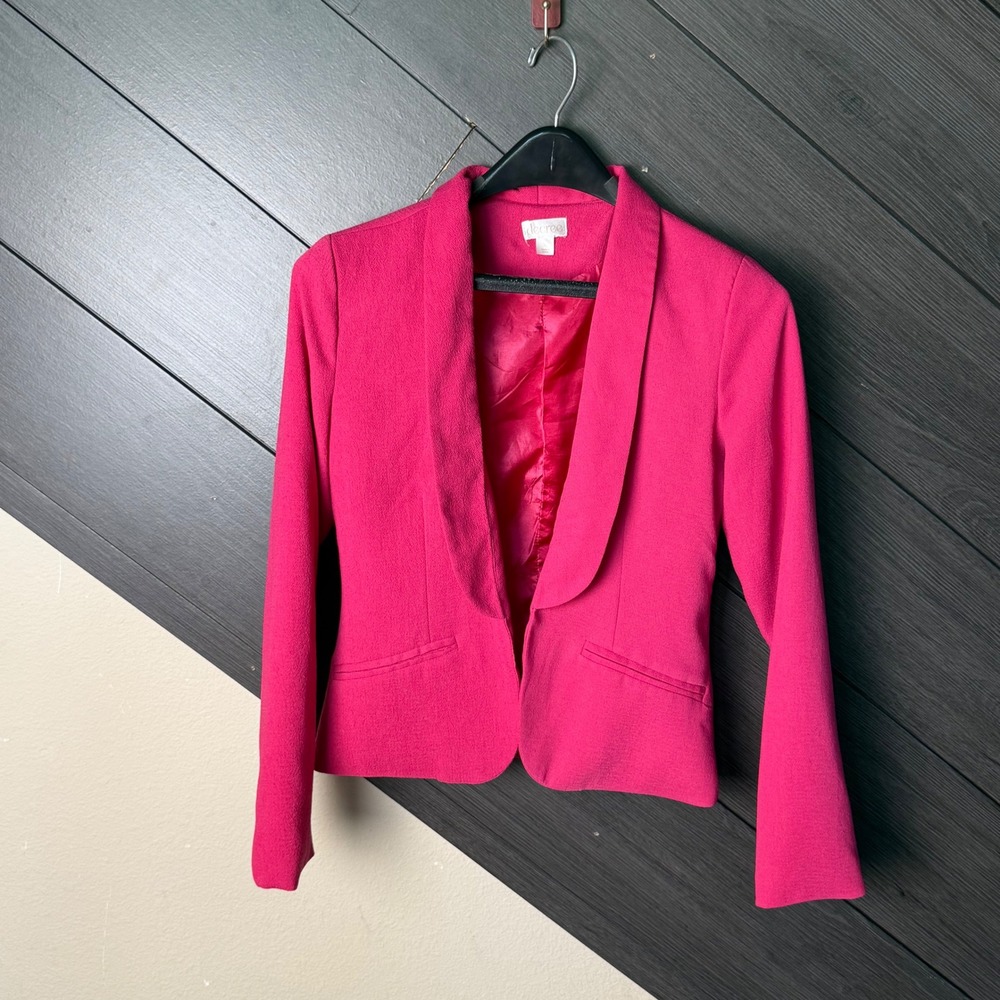 Decree Women's Hot Pink Open Front Blazer Career Jacket XS Minimalist